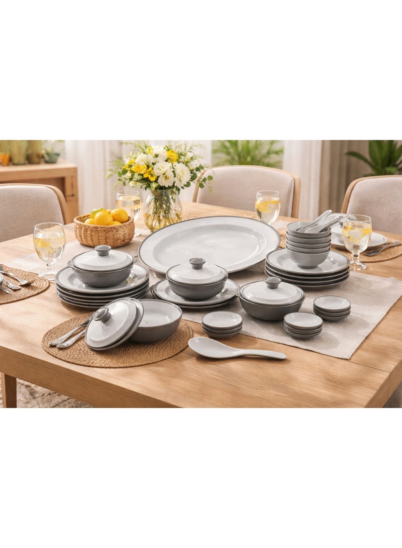 Cc 🥂 Modern Melamine Dinner Set, 40 Pieces – Serves 6 | Everyday Elegance and Refined Hospitality 🍽️ - Image 1